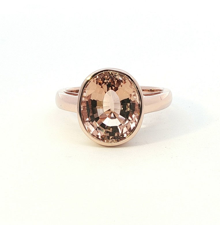 Oval Morganite Ring in 9ct Rose Gold