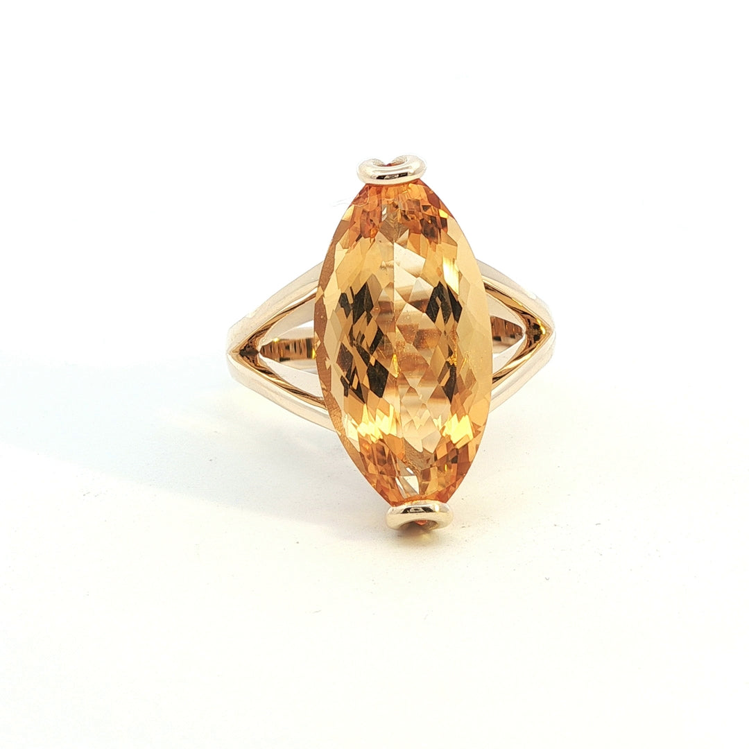 6.85ct Marquise Citrine in 9ct Yellow Gold