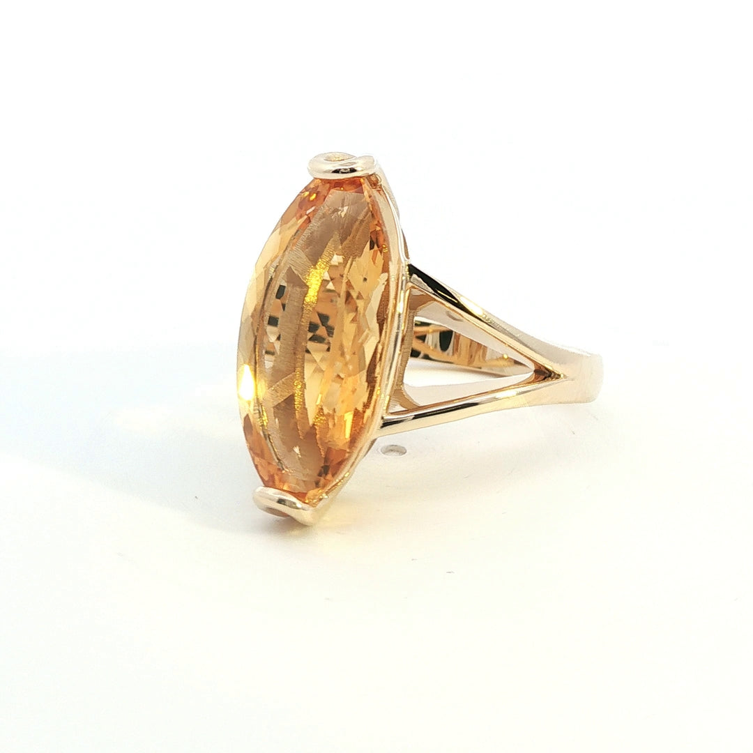 6.85ct Marquise Citrine in 9ct Yellow Gold