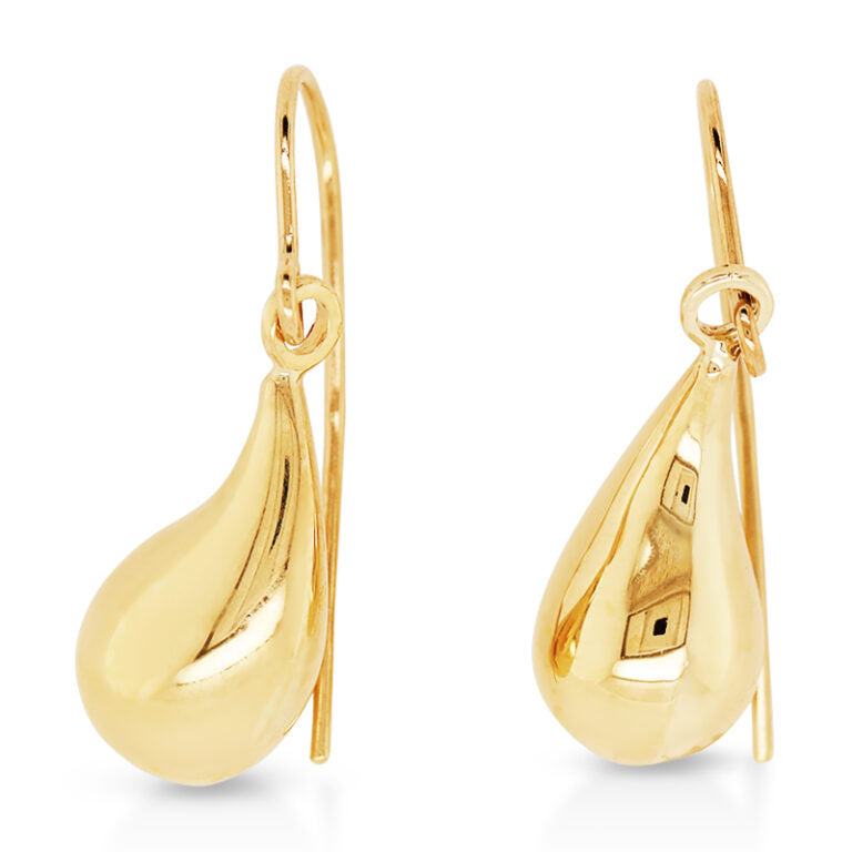 9ct Yellow Gold Teardrop Earring on Shepherds Hook