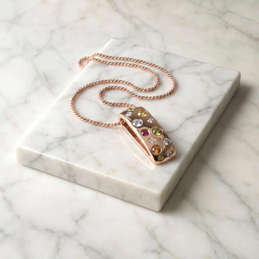 Yellow Gold Multi Gem Pendant