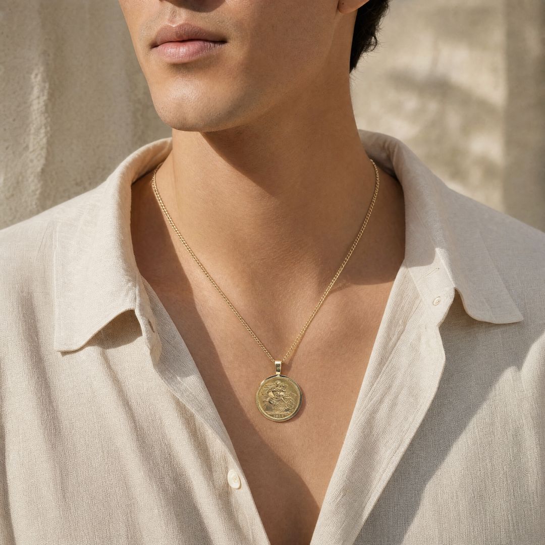 Full Sovereign pendant in 9ct yellow gold mount