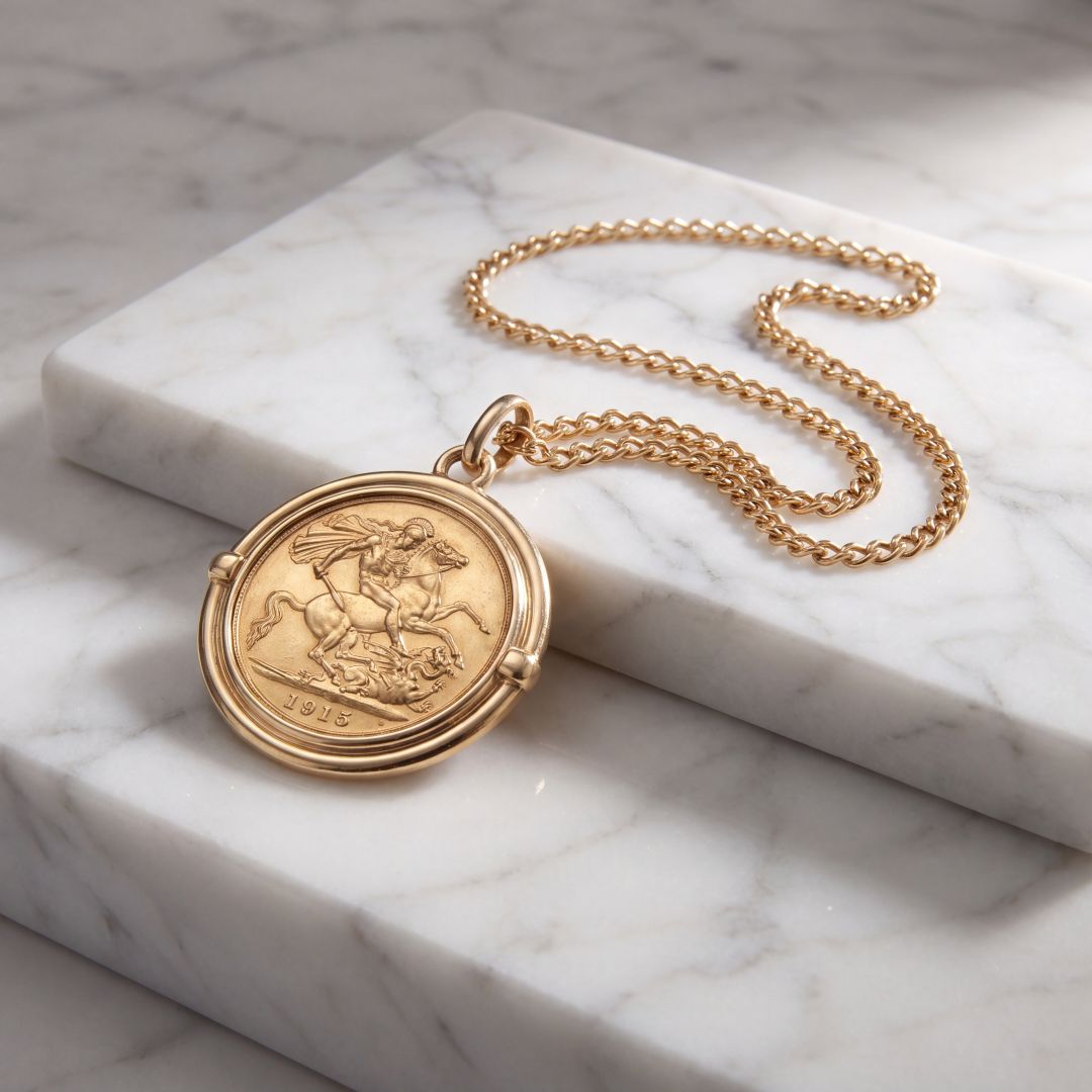 Half sovereign set in a 9ct Yellow Gold mount