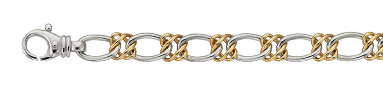 Yellow Gold and Silver Celtic Style Bracelet