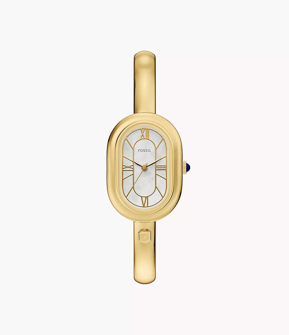 Fossil Sloan 25mm Three-Hand Gold-Tone Stainless Steel Watch Bangle