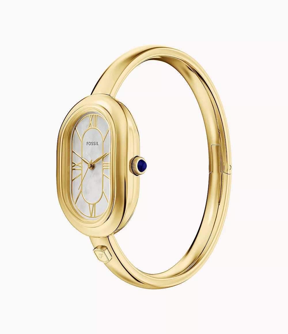 Fossil Sloan 25mm Three-Hand Gold-Tone Stainless Steel Watch Bangle