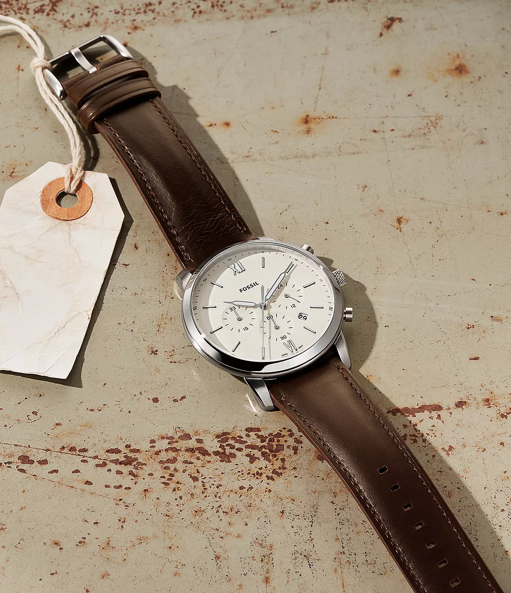 Fossil Neutra 44mm Chronograph Brown Leather Watch