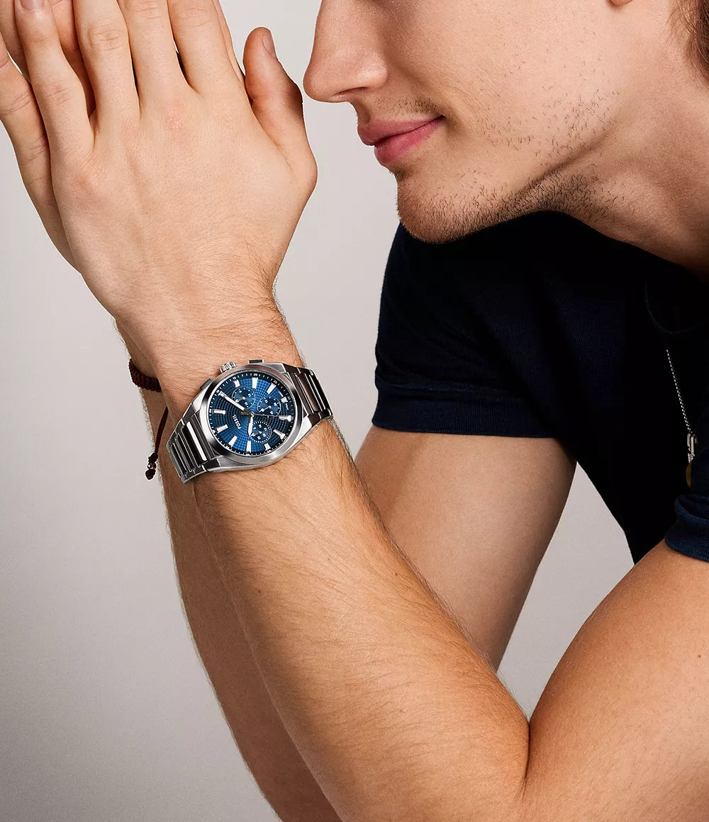 Fossil Everett 44mm Chronograph Stainless Steel Watch
