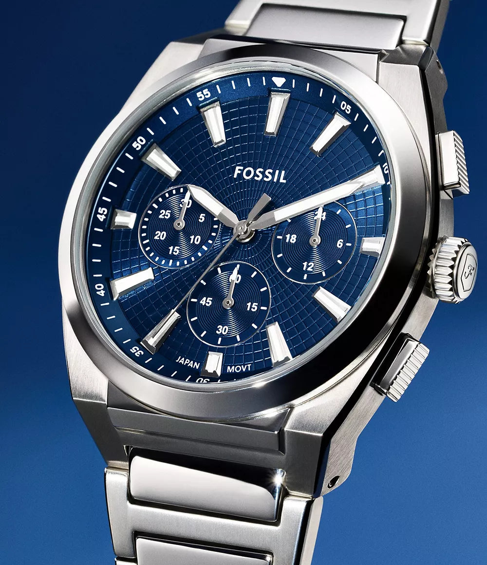 Fossil Everett 44mm Chronograph Stainless Steel Watch