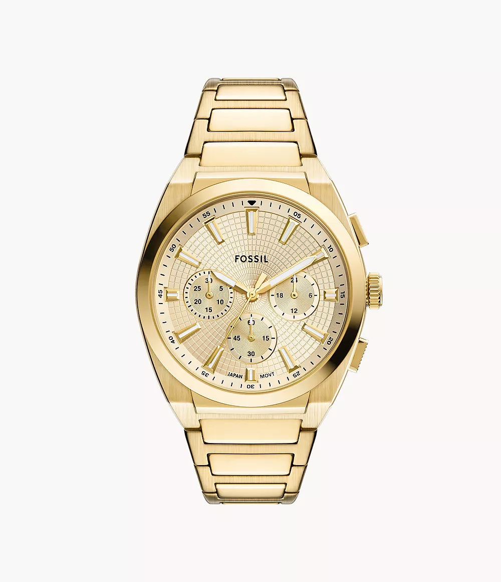 Fossil Everett 44mm Chronograph Gold-Tone Stainless Steel Watch