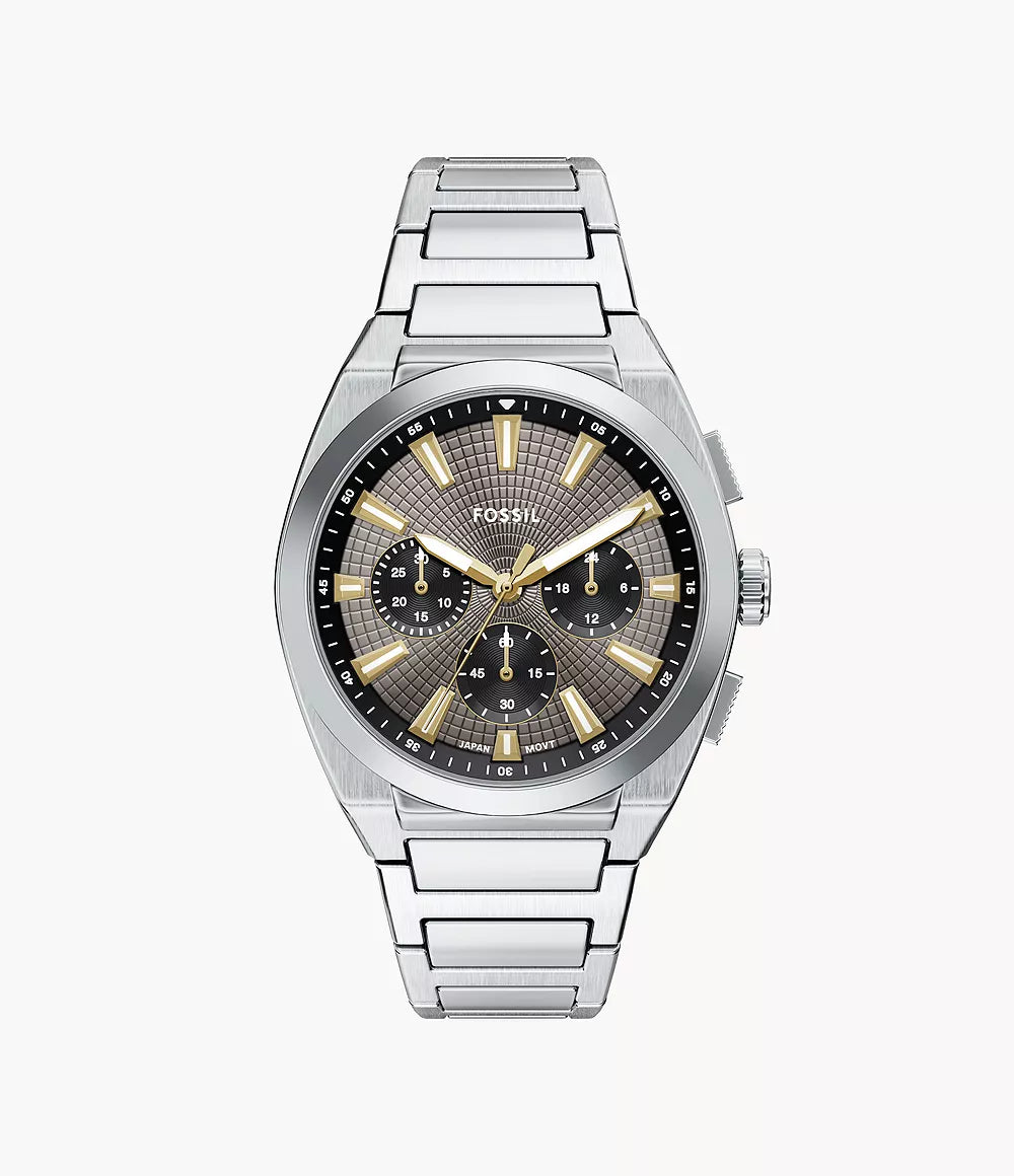 Fossil Everett 44mm Chronograph Stainless Steel Watch