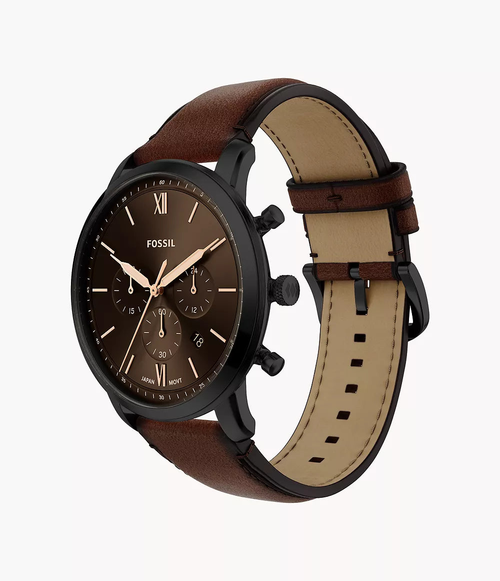 Fossil Neutra 44mm Chronograph Brown Leather Watch