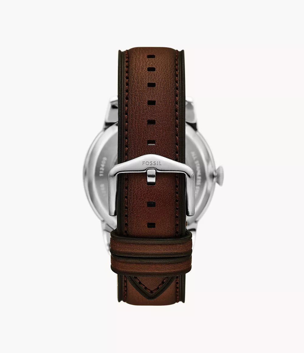 Fossil Townsman 44mm Automatic Brown Leather Watch