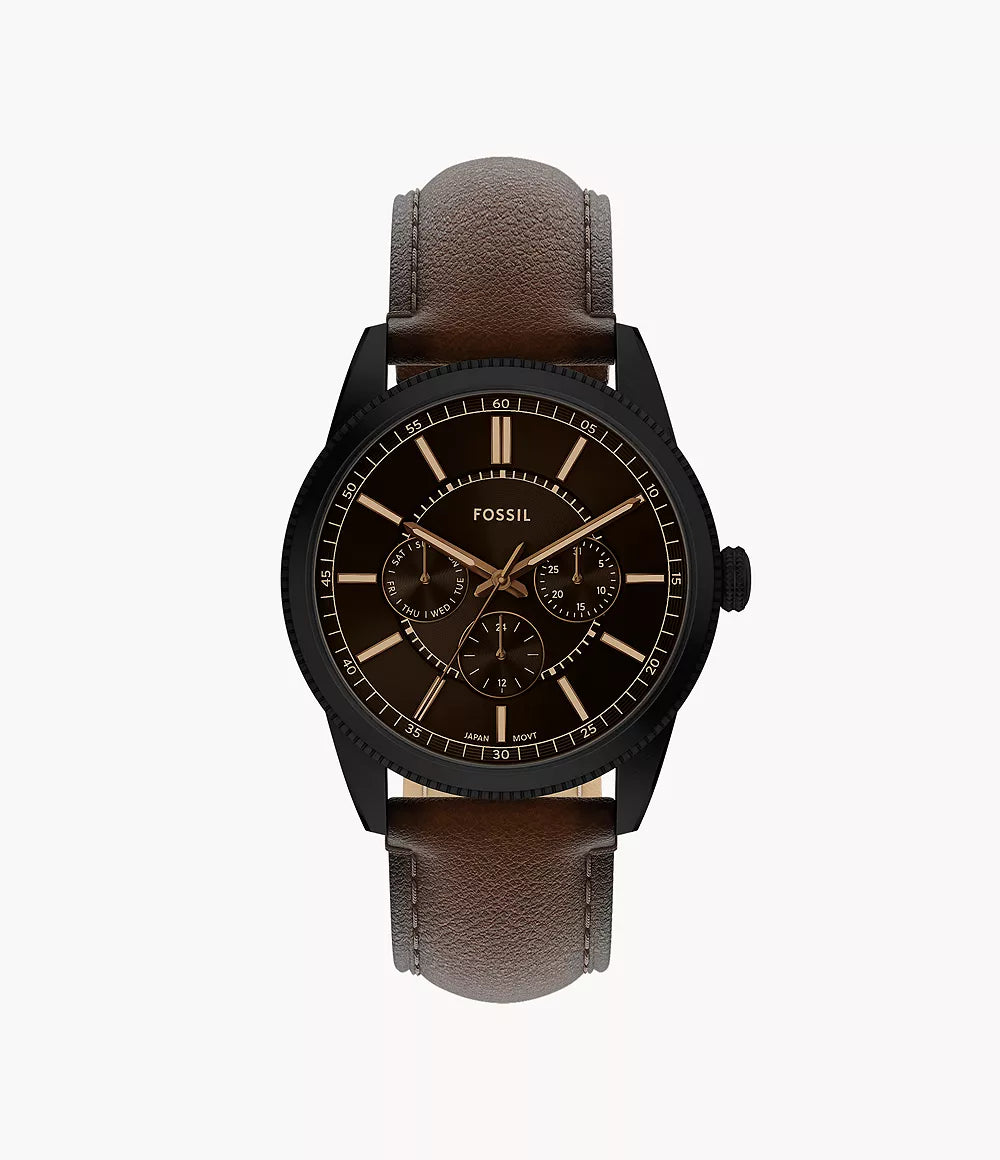 Fossil Pearson 42mm Multifunction Brown Leather Watch
