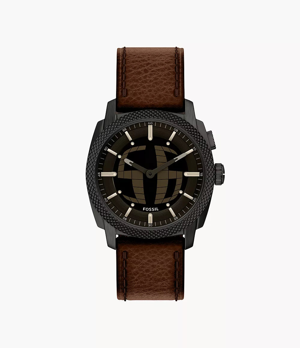 Fossil Machine Big Tic 41mm Brown Leather Watch FS6165