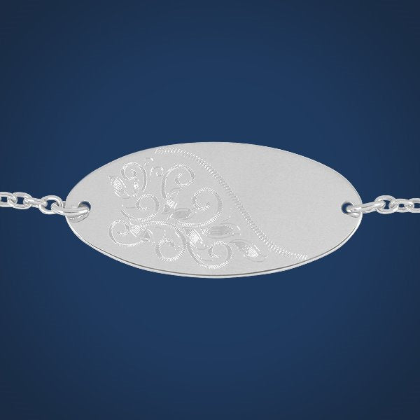 Sterling Silver Oval ID Bracelet
