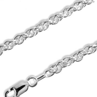 Silver Double Link Necklace - 50 cm