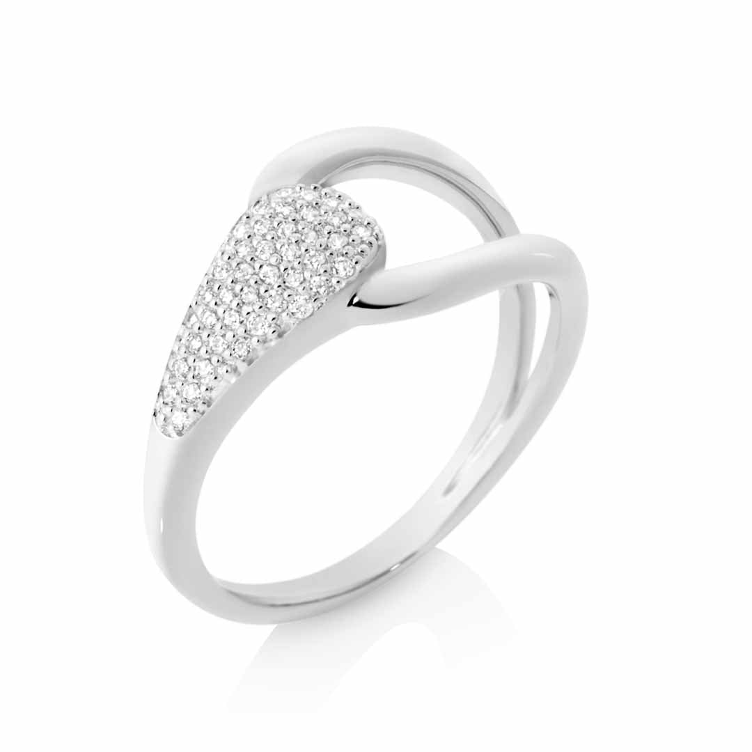 Loop Style CZ set loop style ring in Sterling Silver – Keoghans Showcase