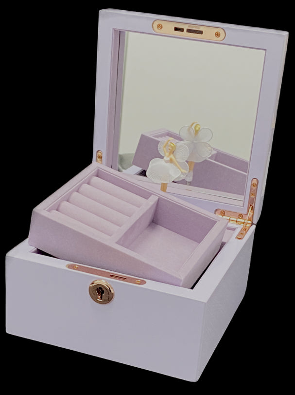 Lilac Wooden Ballerina Jewellery Box