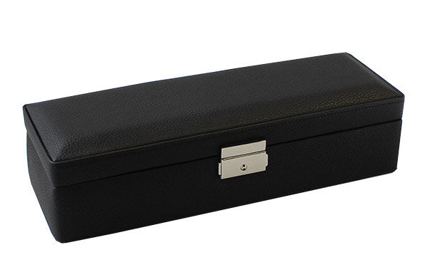 Black Pu Mens Watch box - Holds 6 watches