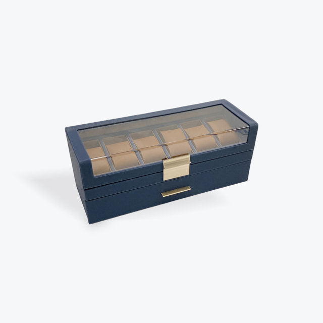 Blue Lacquer wooden Watch Jewellery box