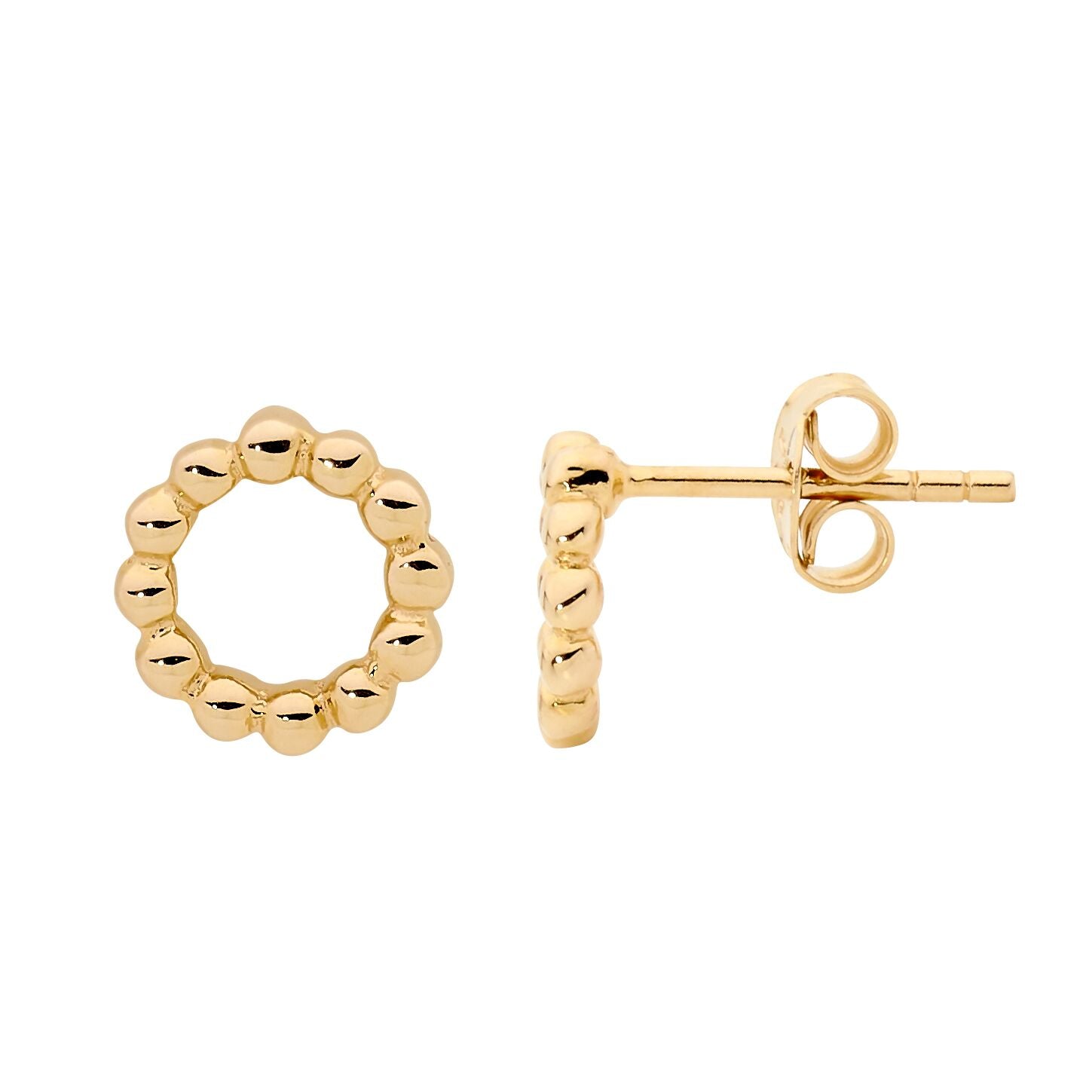 Sterling Silver Gold plated open circel studs